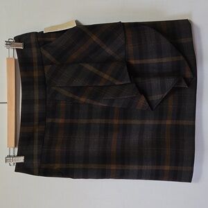 Michael Kors Plaid Ruffle Skirt Size 4 Winter Dark Academia Preppy NWT